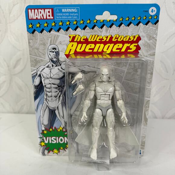 Marvel Legends Retro Series West Coast Avengers Vision White 6" Hasbro - Picture 5 of 6